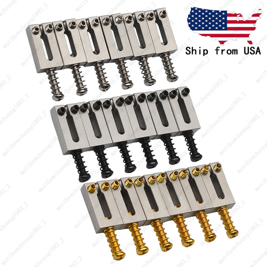 6 Pcs Stainless Steel Guitar Bridge Saddles 10.5mm/10.8mm For Strat Tele