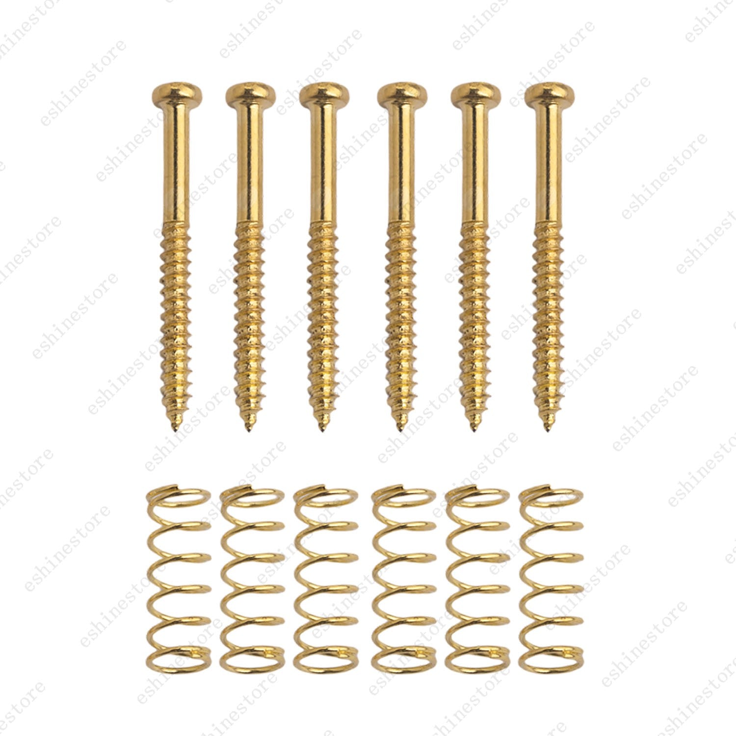 6pcs Pickup Height Adjust Screws + Straight Springs for Bass Guitar (3 Colors)