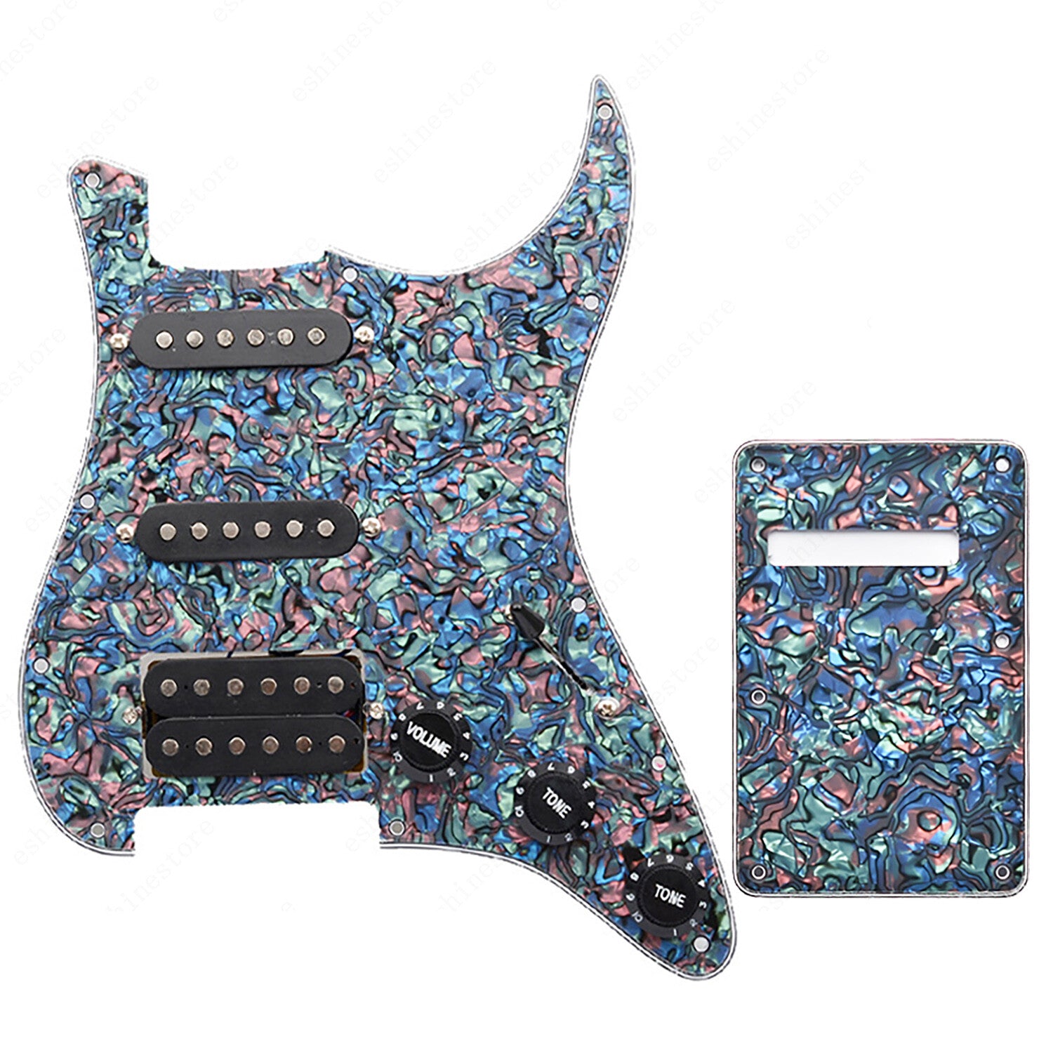 11 Hole Guitar SSH Loaded Pickguard Set & Back Plate For SQ FENDER Stratocaster