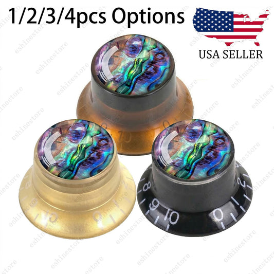 Guitar Reflector Knob with Seashell Pattern Cap Top Hat Knob for Les Paul SG -01