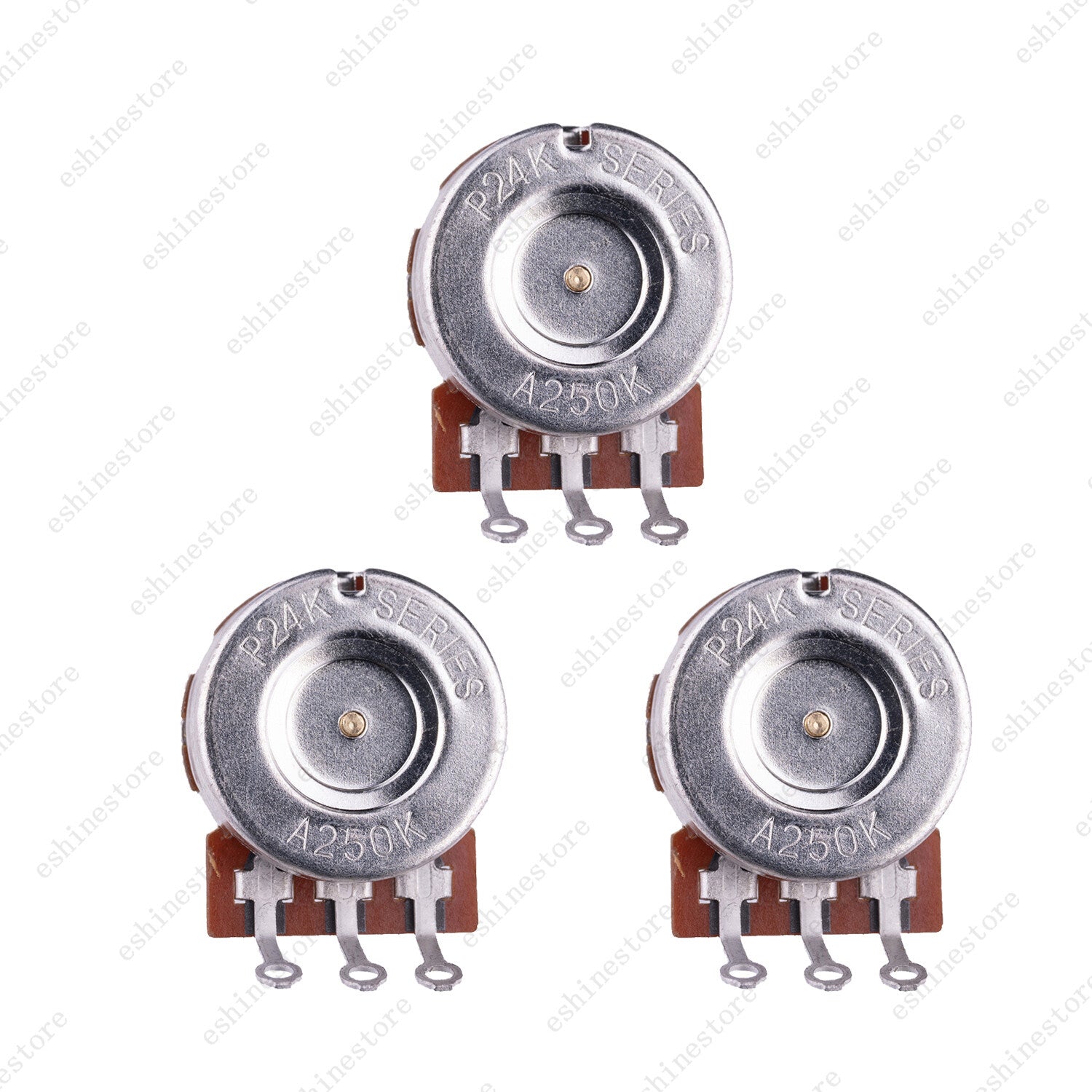 A/B 250K/500K Guitar Potentiometers Brass 18mm Long Shaft Pot US 24 Spline Fine