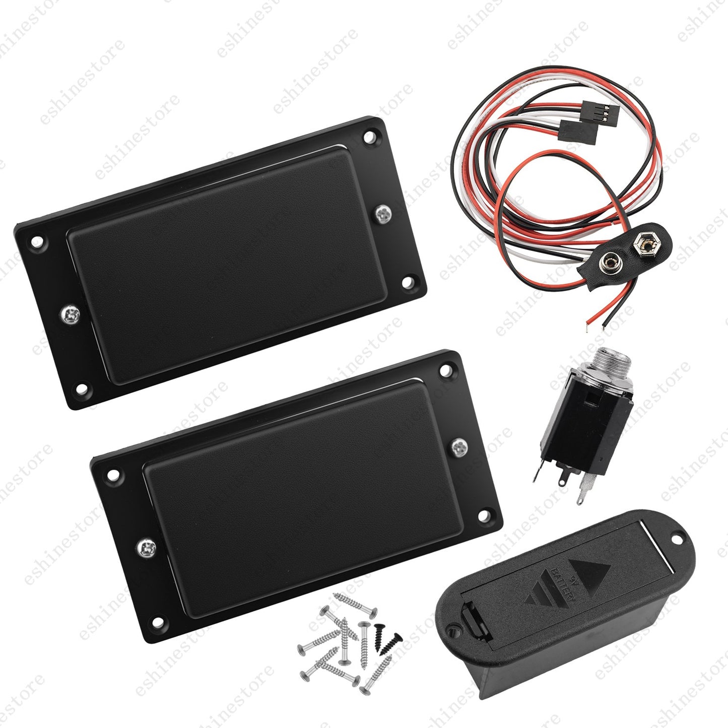 A Pair of Active Black Humbucker Pickup 81/85 Sealed Pot w/ 2 Coils for Guitar