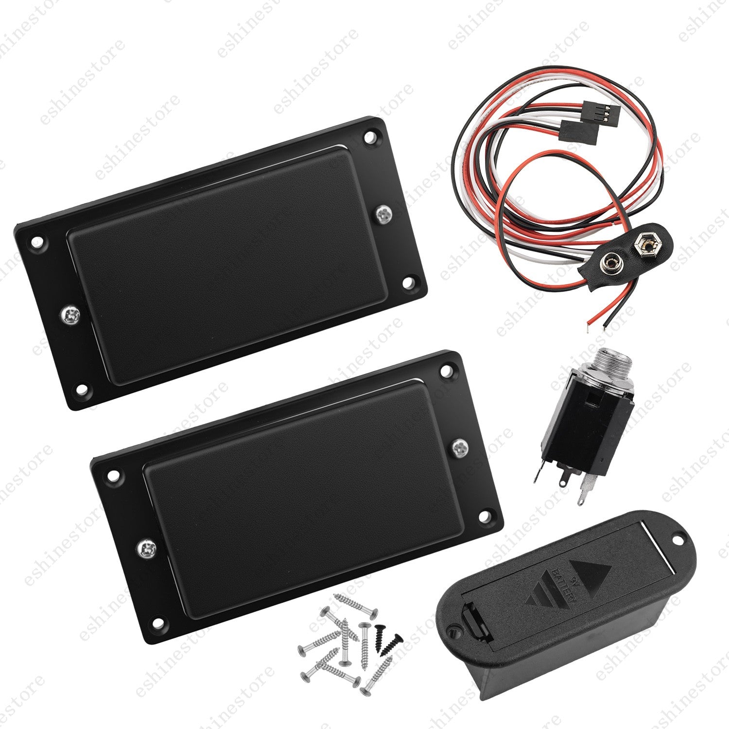 A Pair of Active Black Humbucker Pickup 81/85 Sealed Pot w/ 2 Coils for Guitar