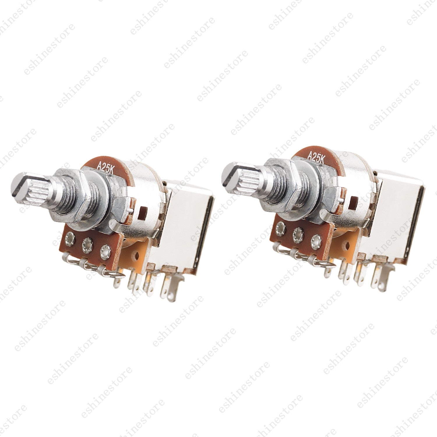 2pcs Guitar Push Pull Potentiometer 18-Split Long Shaft  A/B/25K/50K Tone Volume