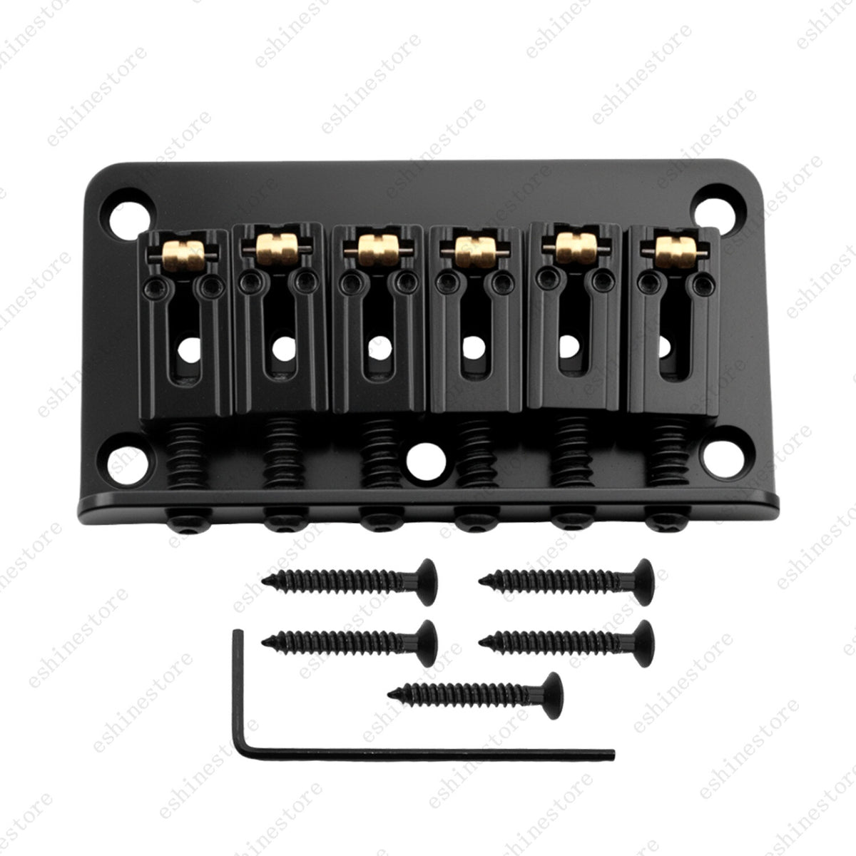 6 String 78mm Guitar Roller Bridge Fixed Hardtail Bridge Top Load Tailpiece