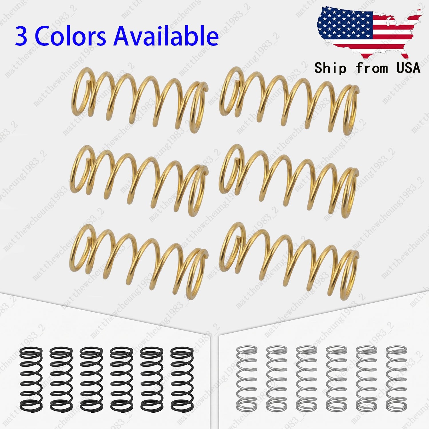 6pcs 4.5x15mm Metal Straight Spring for Humbucker Pickup & Guitar Bridge Saddle
