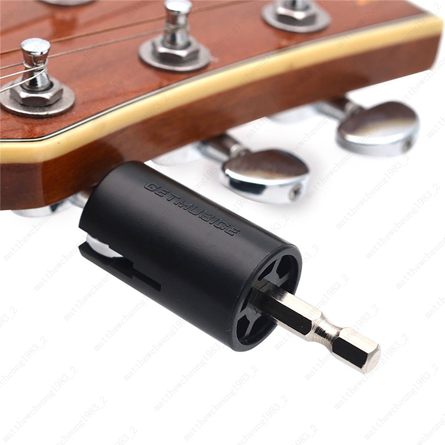Guitar String Winder - Drill Tuning Peg Puller & Maintenance Tool Black Hex Head