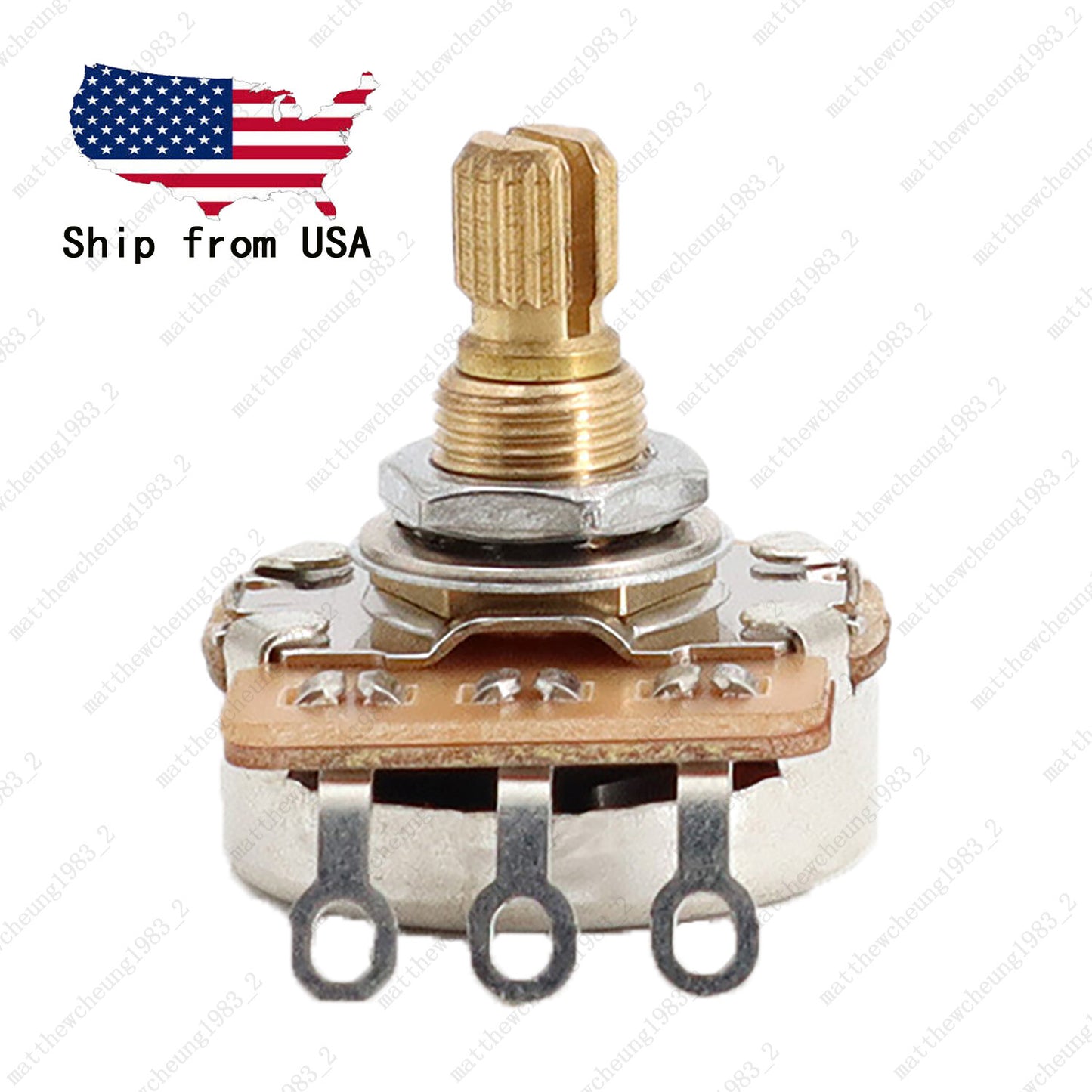 Guitar Potentiometers Pots Volume Tone A250k/B250k/A500k/B500k Brass Short Shaft