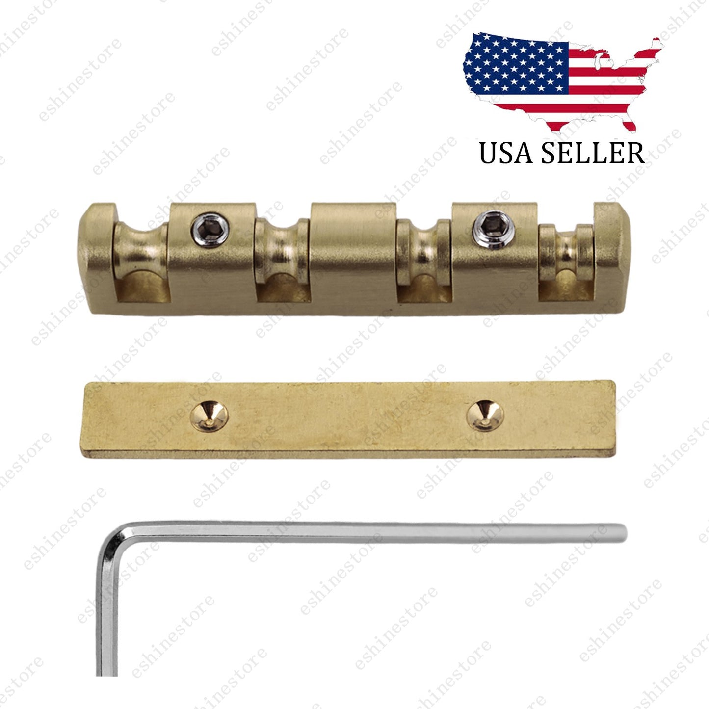 38mm Height Adjustable 4 String Brass Roller Guitar Nut for Electric Bass Guitar