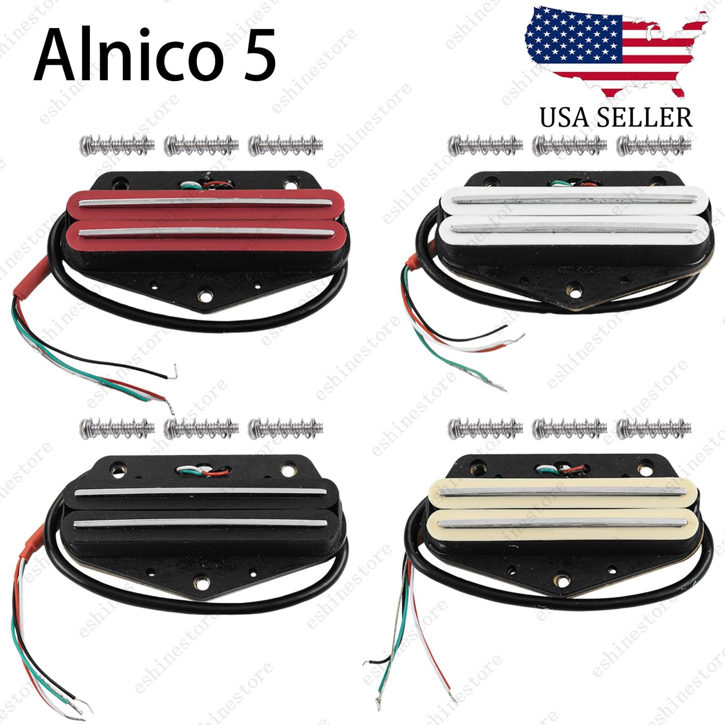 Guitar Alnico 5 Hot Dual Rail Bridge Pickup Humbucker For Telecaster 4 Colors