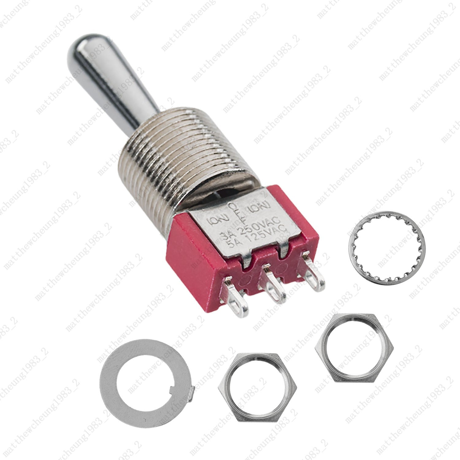 1/3/5 xGuitar Momentary SPDT 3Pin 3-Position (ON)-OFF-(ON) Fat Bat Toggle Switch