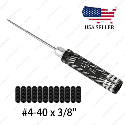#4-40 x 3/8" Alloy Steel Saddle Height Screws & Hex Allen Wrench for US Fender
