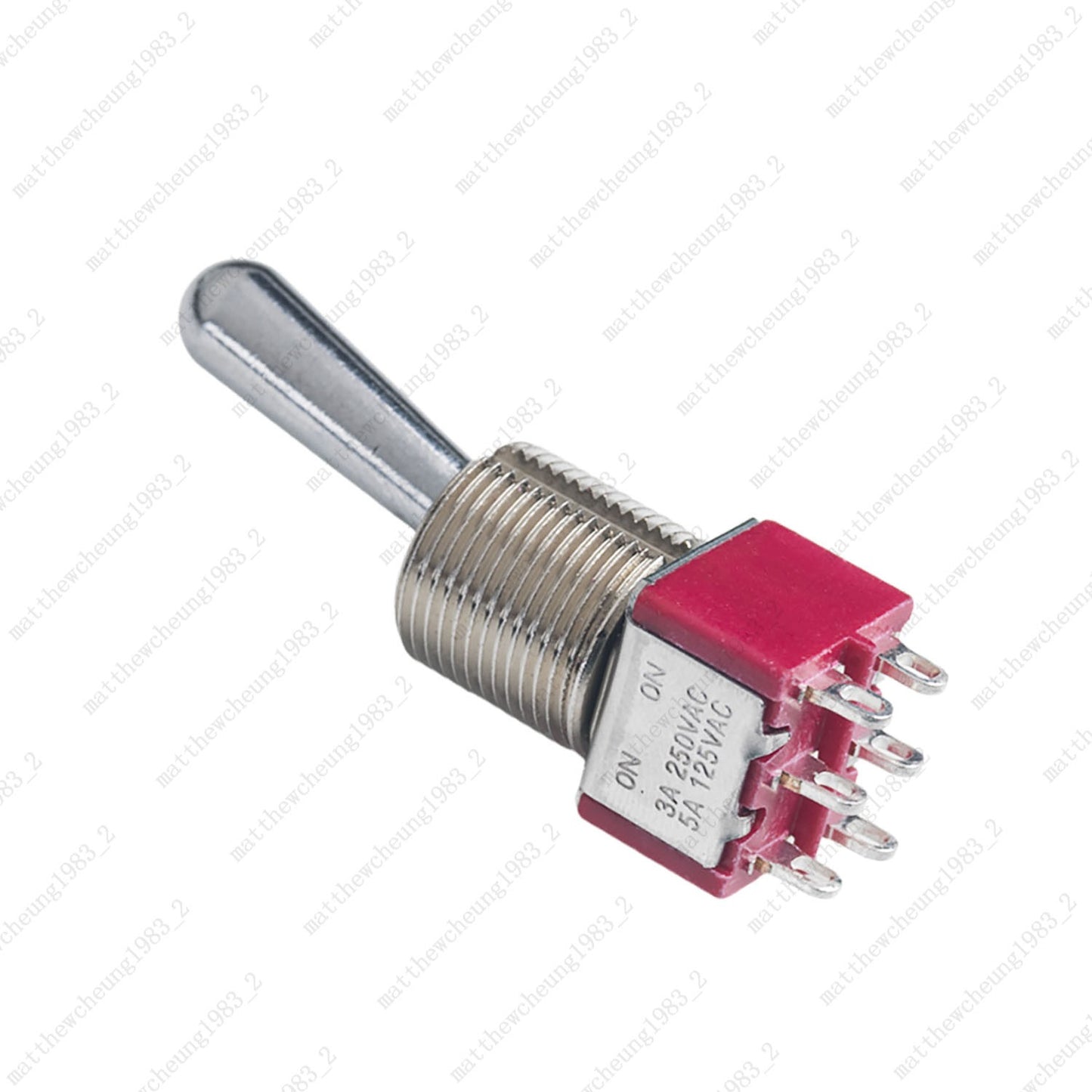 1/3/5 x Red Guitar/AMP Fat Bat Toggle Switch DPDT 6Pin 2-Position ON-ON Sealed