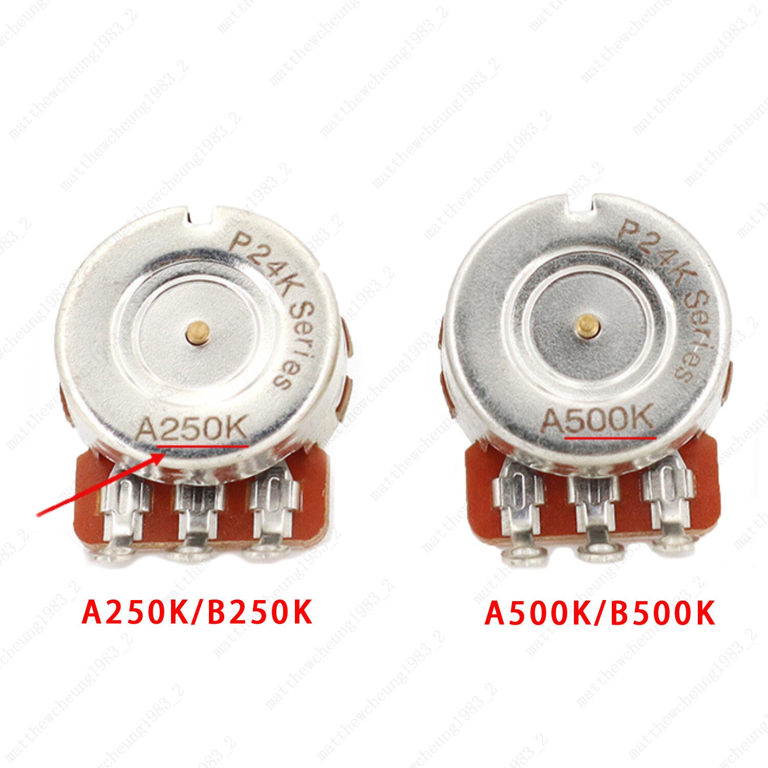 Guitar Potentiometers Pots Volume Tone A250k/B250k/A500k/B500k Brass Short Shaft