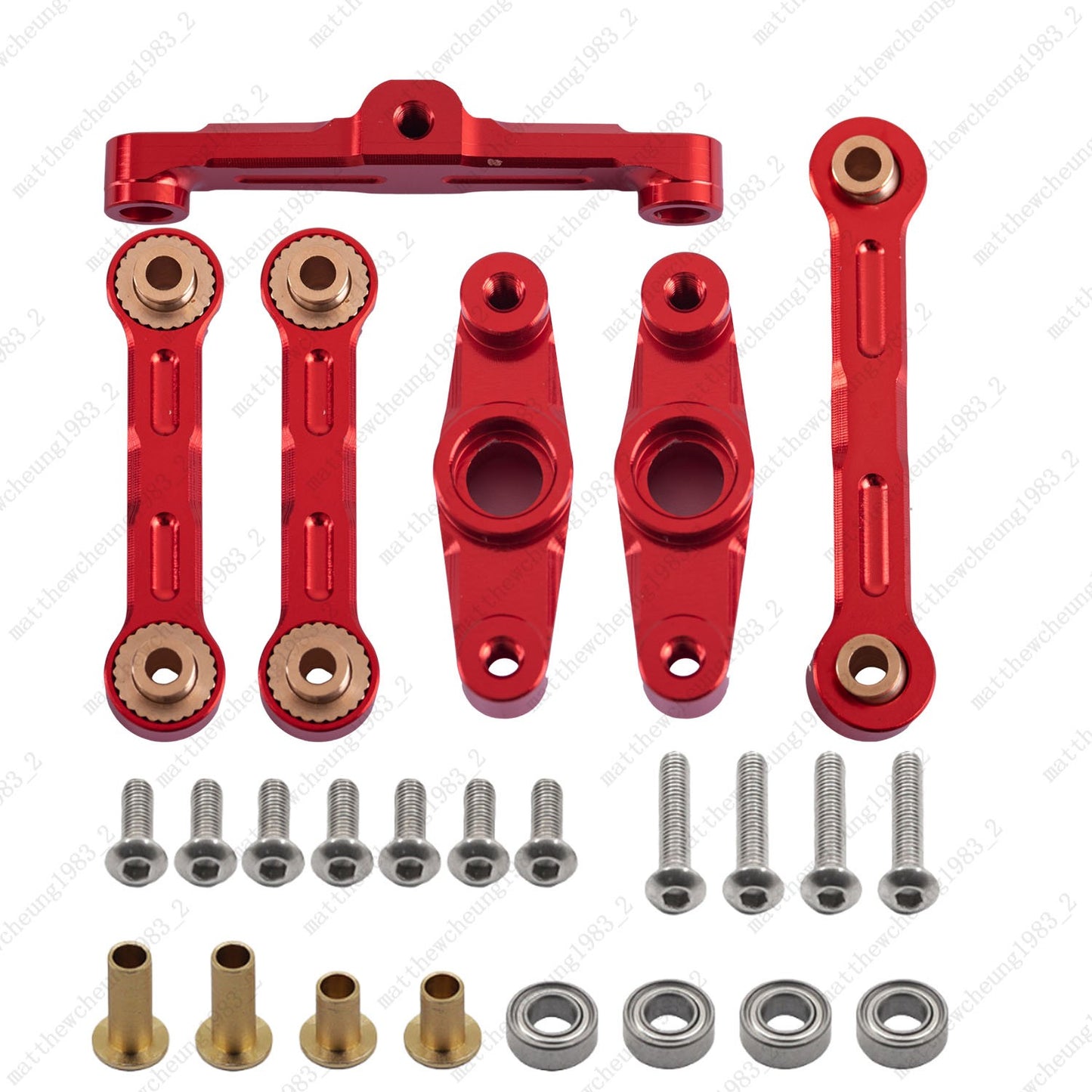 1/10 Red Aluminum Ball Bearing Steering Upgrade Kit For Tamiya TT02 TT02D