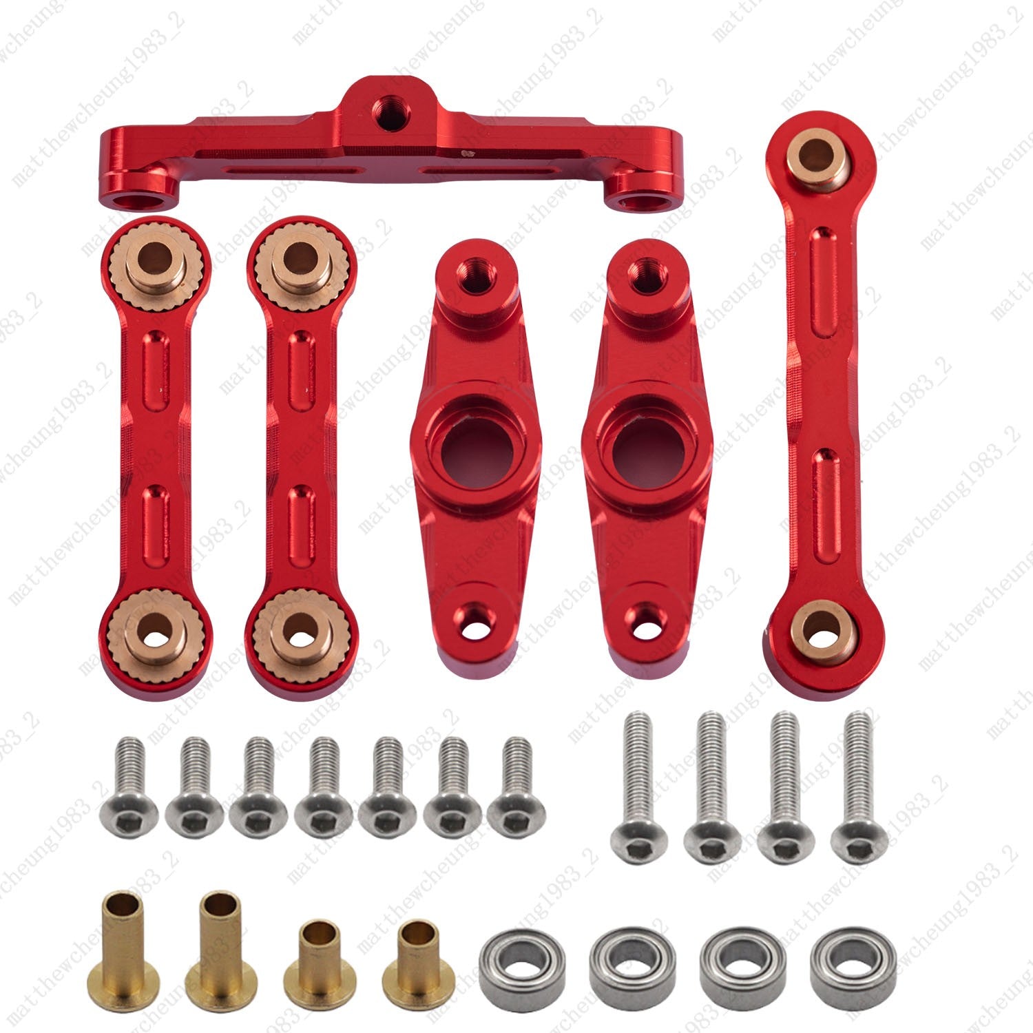 1/10 Red Aluminum Ball Bearing Steering Upgrade Kit For Tamiya TT02 TT02D
