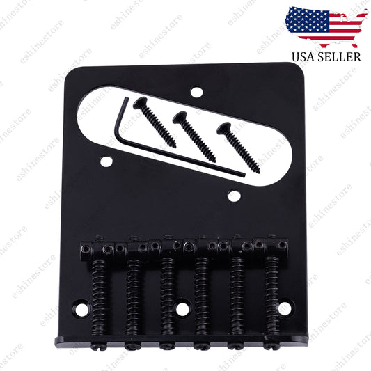 Tele Single Guitar Bridge 6-Saddle Top Load For Telecaster Guitar Black