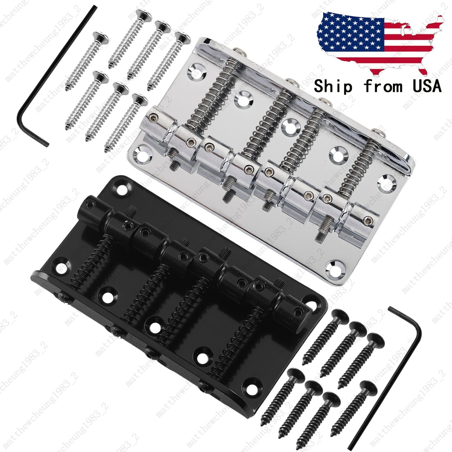 Guitar 4-String 80MM Hard Tail Fixed Bass Guitar Bridge for Jazz/Precision Bass