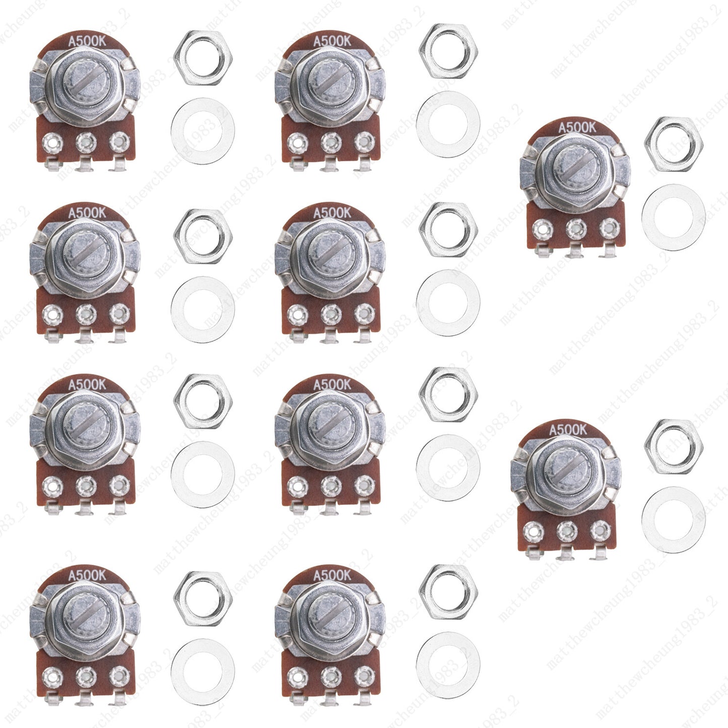 1/3/5/10X Mini Potentiometer Long 18mm A/B 250k/500k Volume Tone Taper Pot