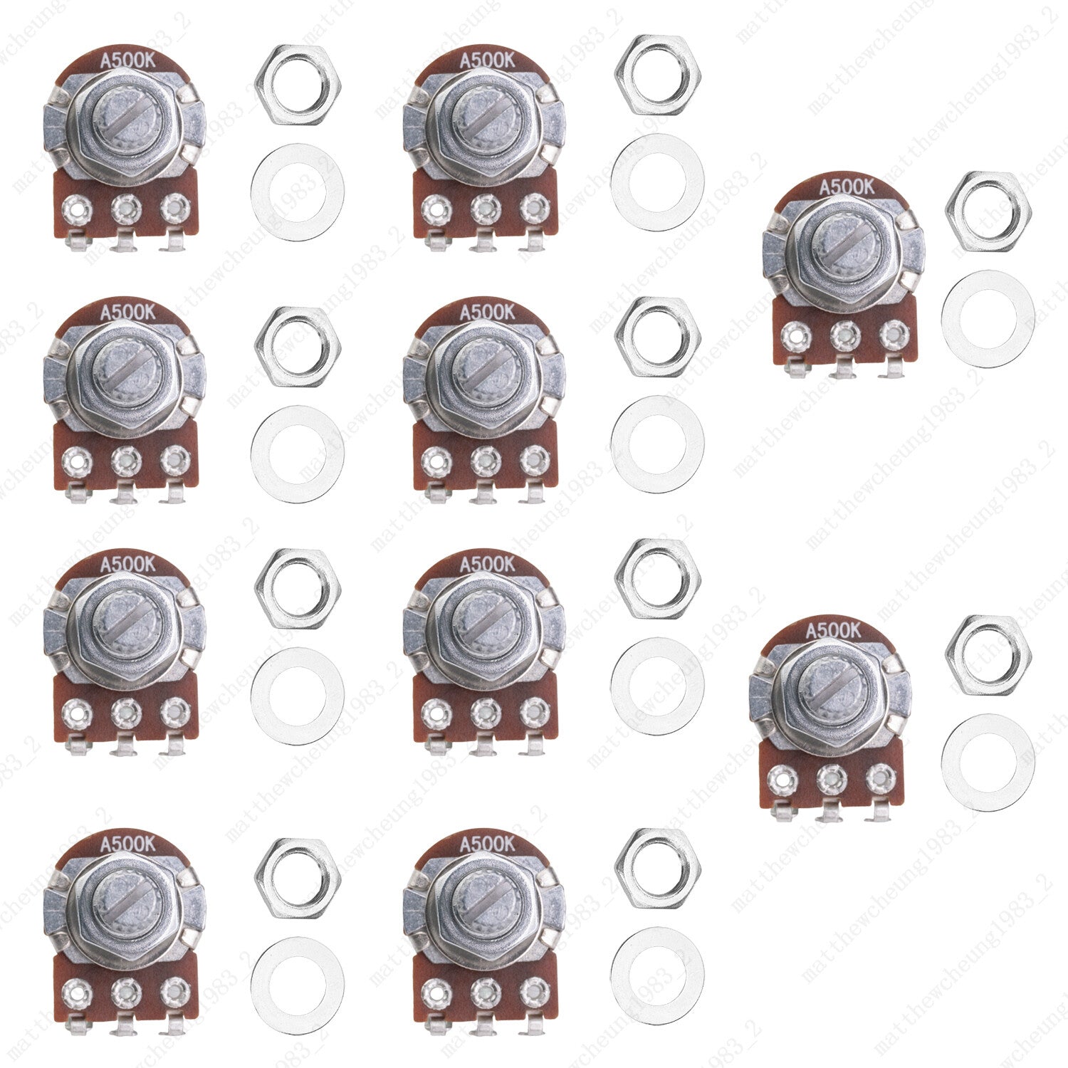 1/3/5/10X Mini Potentiometer Long 18mm A/B 250k/500k Volume Tone Taper Pot