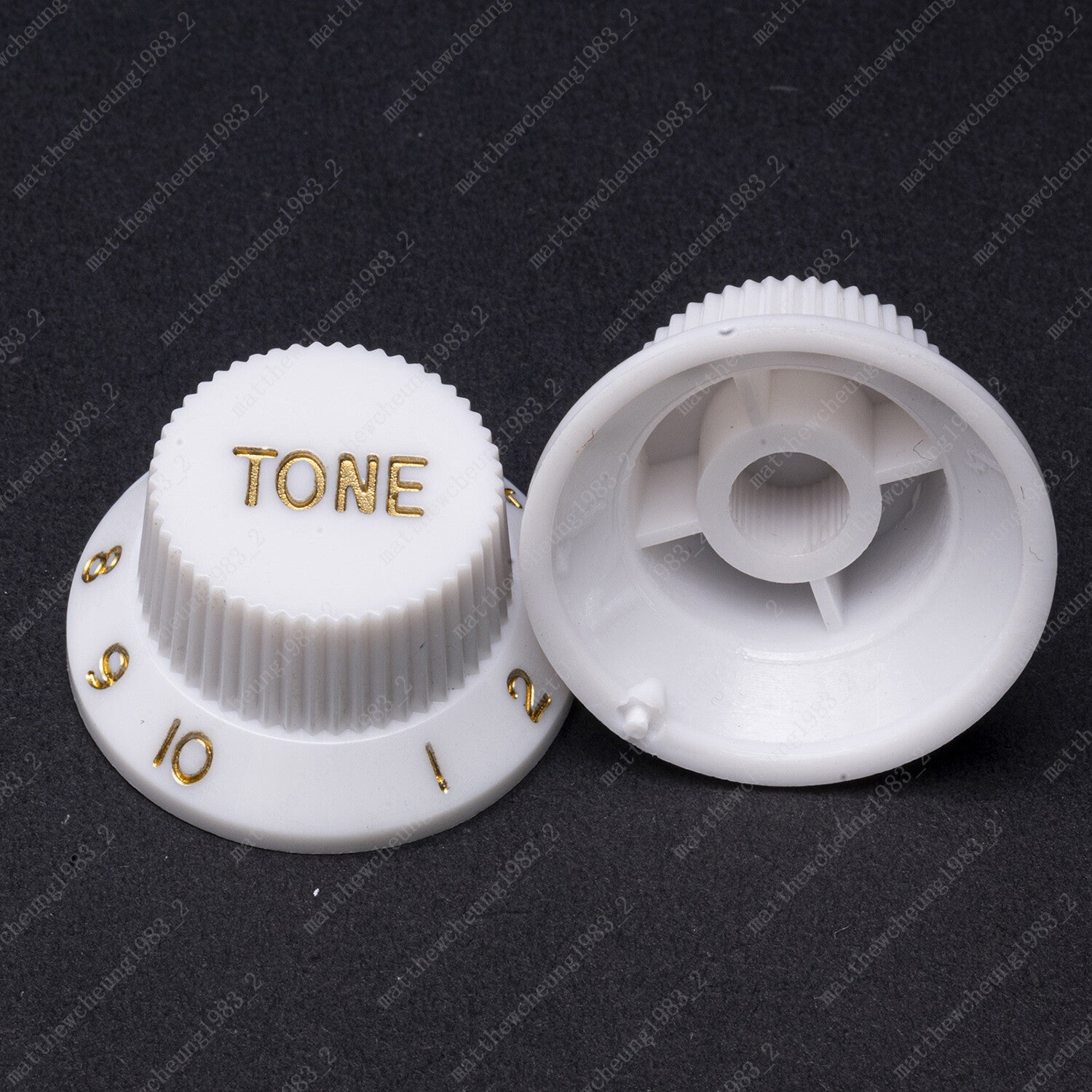 3x White/ Gold Numbers Electirc Guitar Knobs Volume Tone Knob fits Stratocaster
