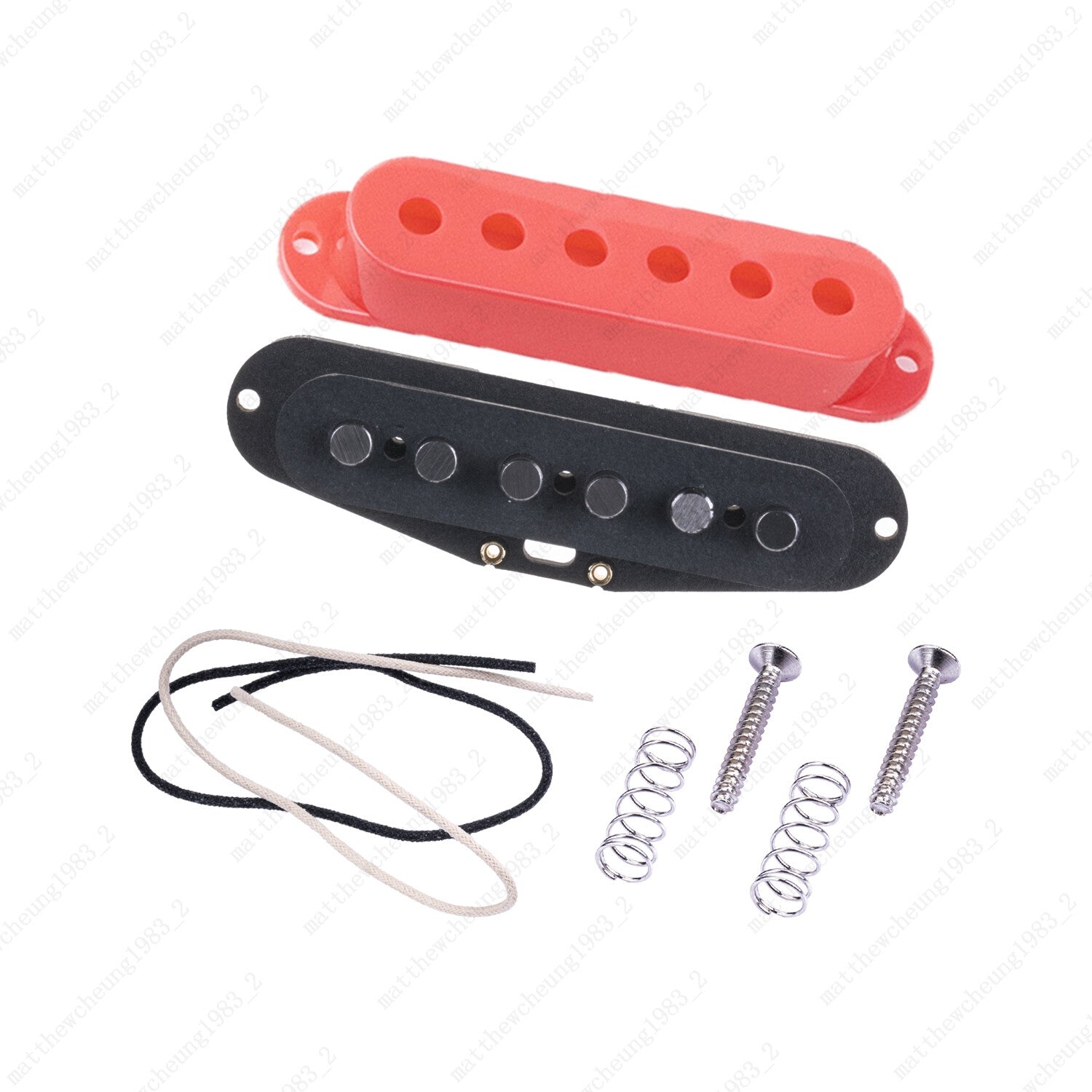 Vintage Flat Top Single Coil Pickup Kit Alnico V Pole Pieces Fiber Bobbin