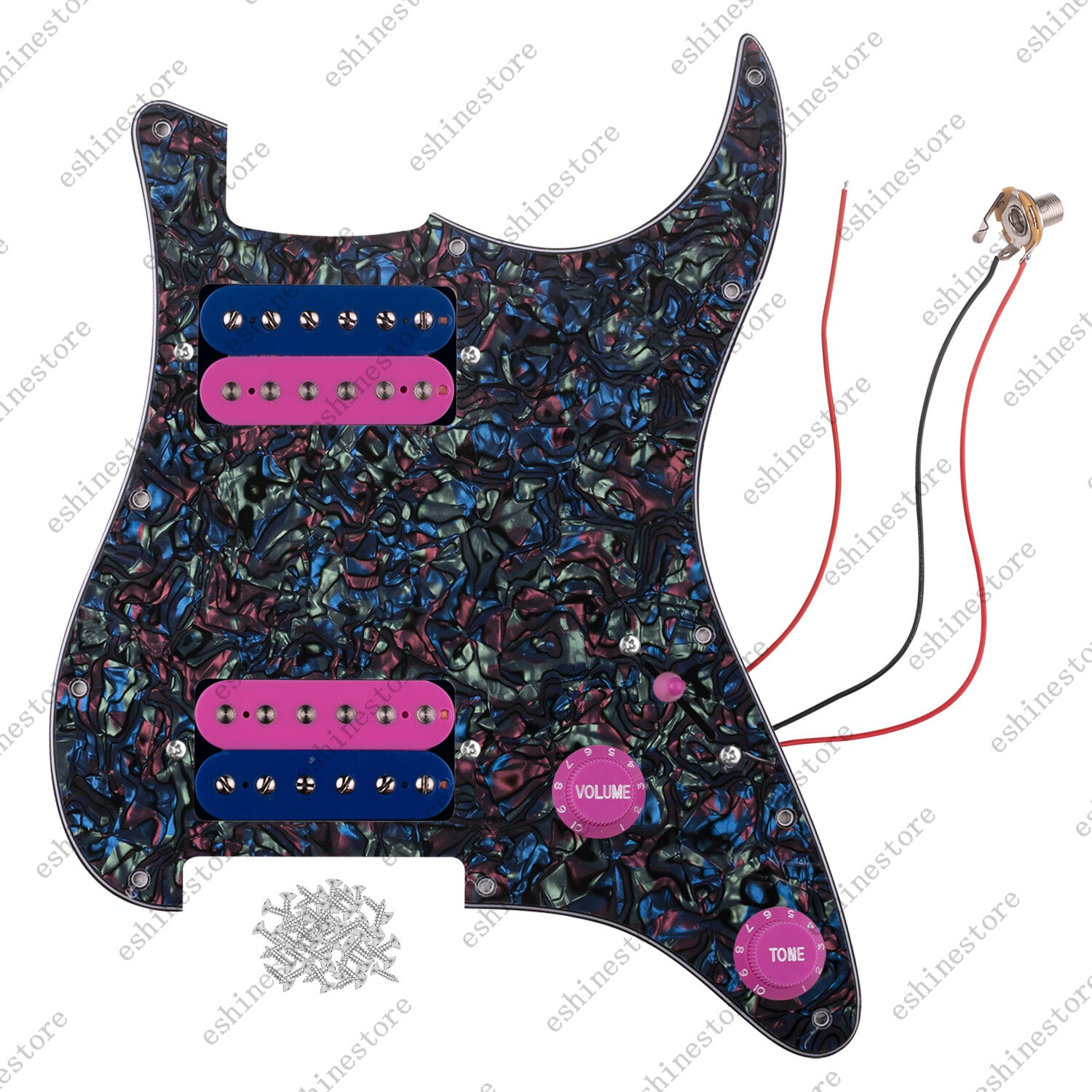 3Ply HH Loaded Prewired Guitar Pickguard Humbuckers Pickup Sets For ST Strat SQ