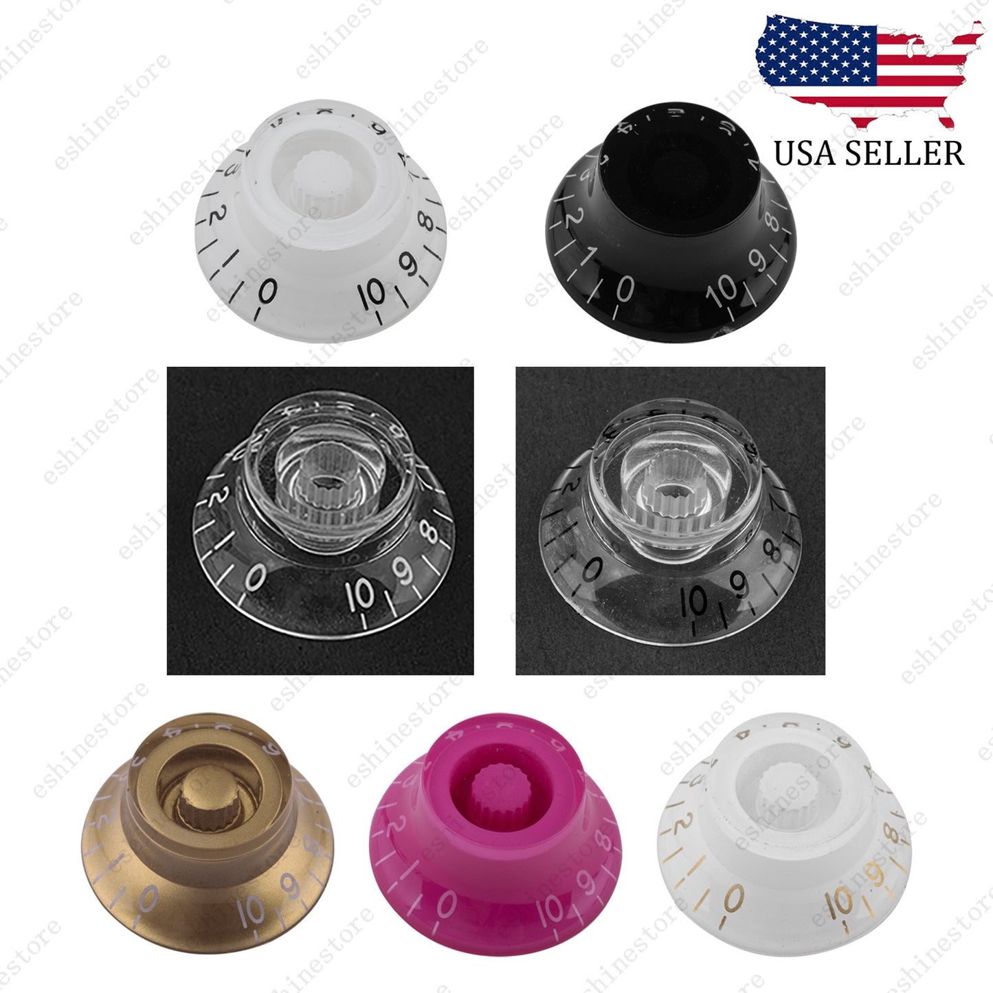 4 PCS Left Handed Top Hat Guitar Speed Control Knobs–Volume Tone SG Les Paul