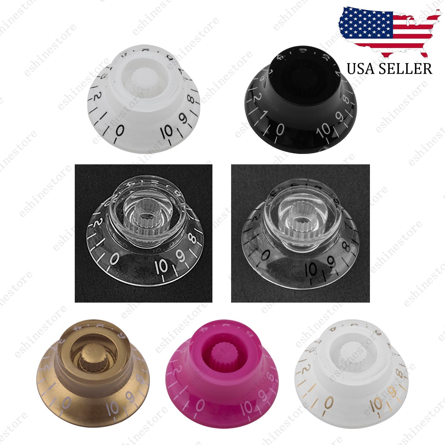 4 PCS Left Handed Top Hat Guitar Speed Control Knobs–Volume Tone SG Les Paul