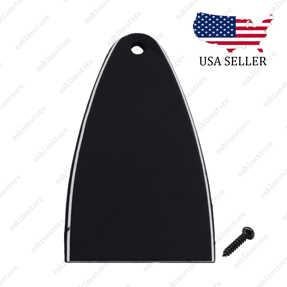 1 Hole 3Ply Plastic Black Guitar Truss Rod Cover Plate for Electric Guitar
