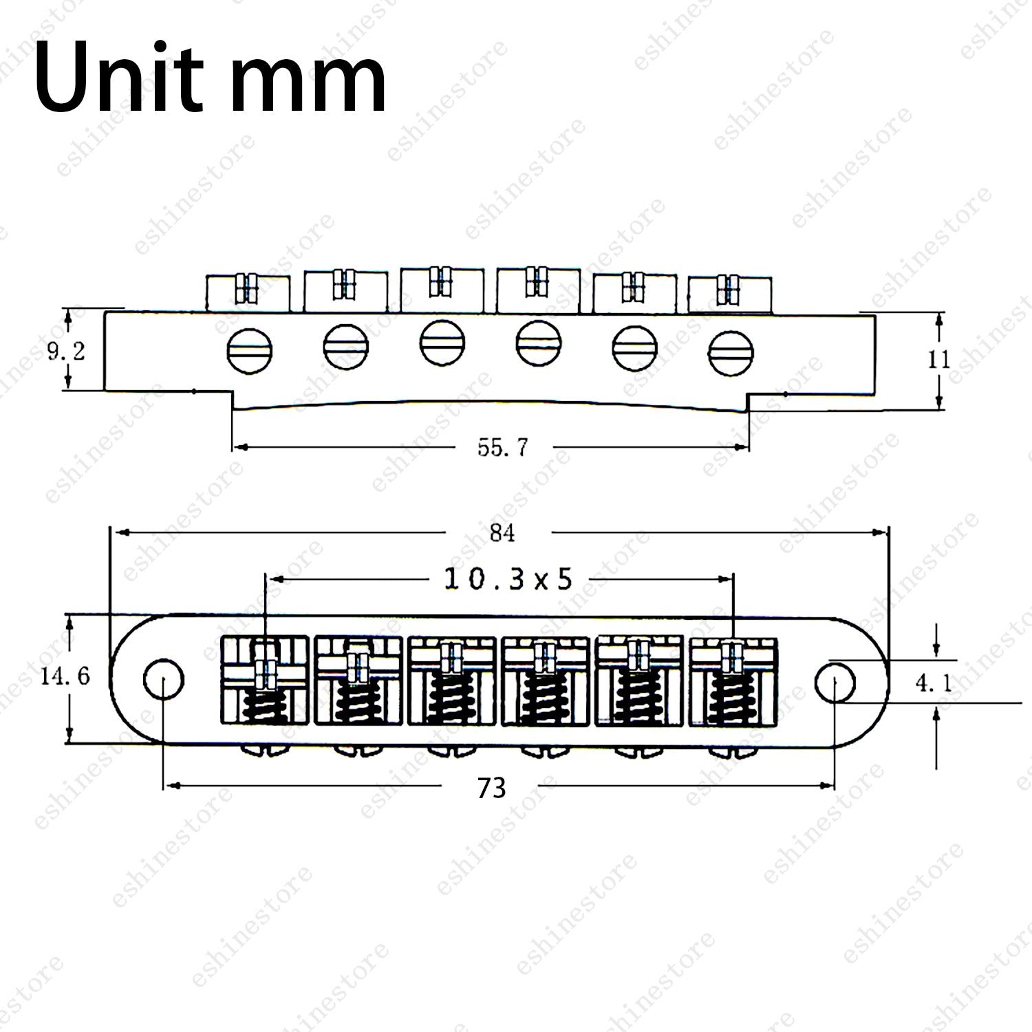Tune-O-Matic M4 Bridge with Roller Saddle For Gibson Les Paul SG ES Gretsch