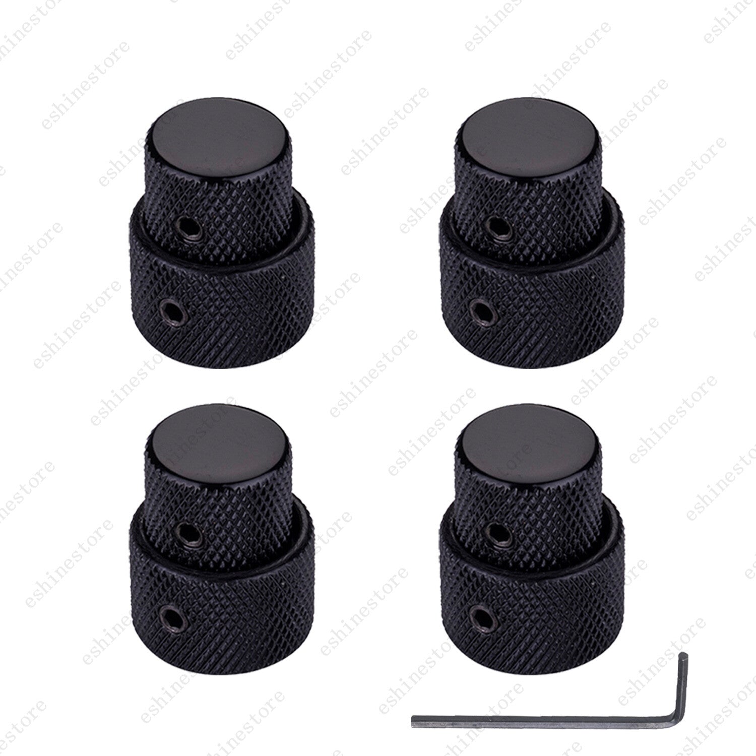 4Pcs Metal Dual Concentric Stacked Control Knobs for Electric Bass Guitars