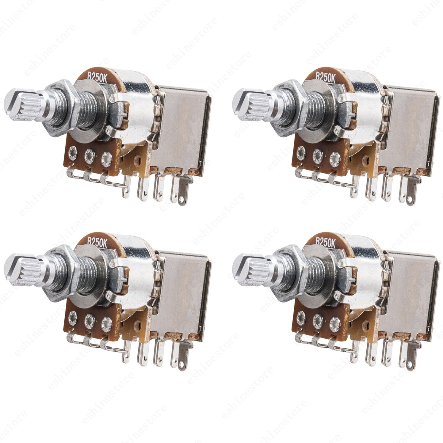 4 Pcs Guitar Push Pull Pot 18-Split Long Shaft switch, A/B/250/500K Tone Volume