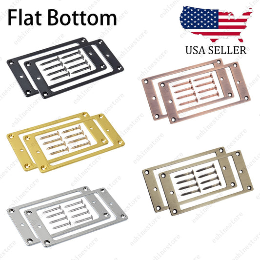 2Pcs Metal Flat Bottom Humbucker Guitar Pickup Ring Pickup Frames For SG 5Colors