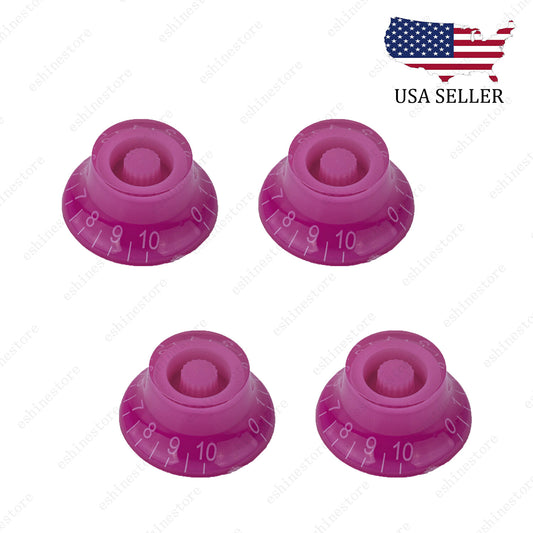 4 Pcs Purple / White  LP Guitar Knob Top Hat Knobs Bell Knobs for SG Les Paul