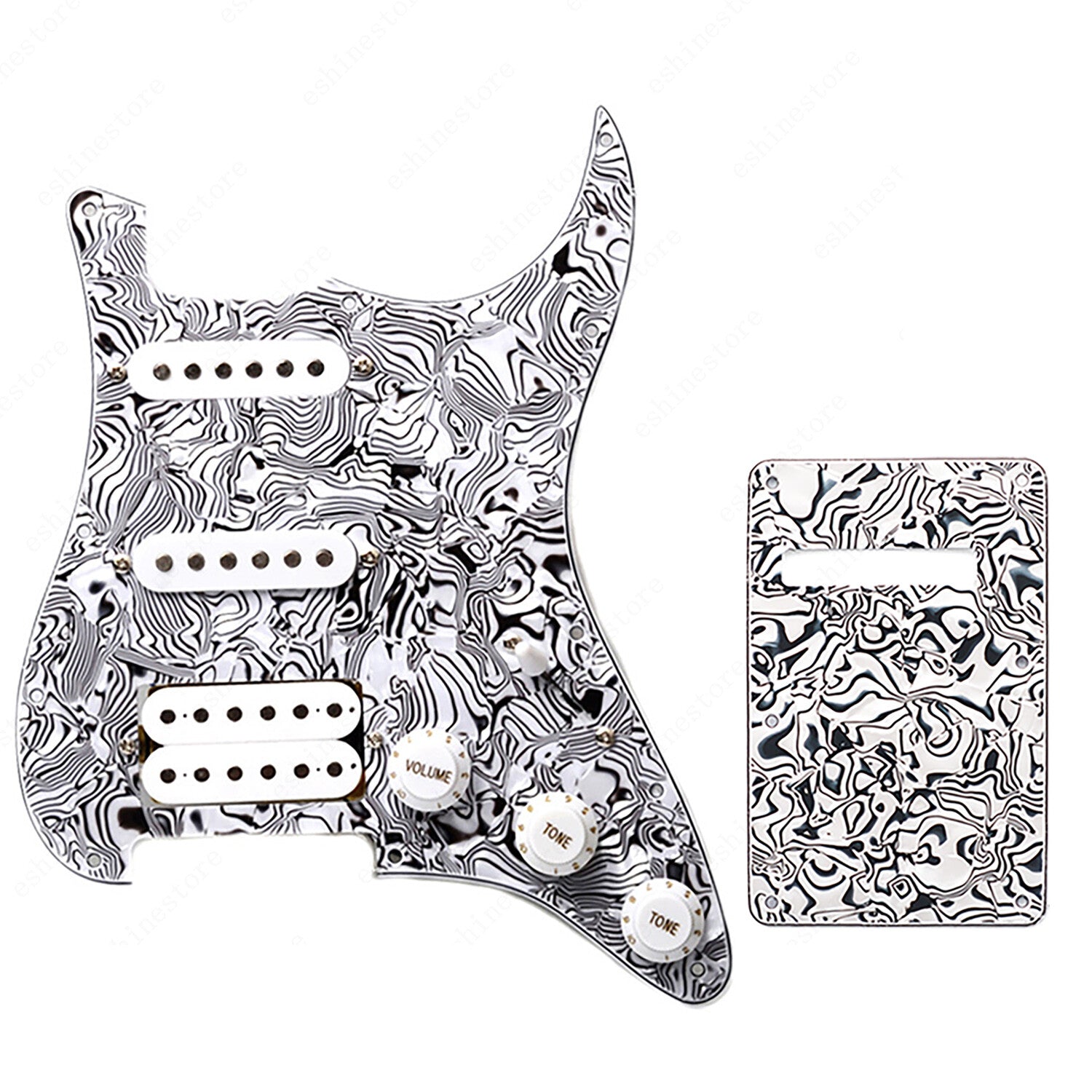 11 Hole Guitar SSH Loaded Pickguard Set & Back Plate For SQ FENDER Stratocaster