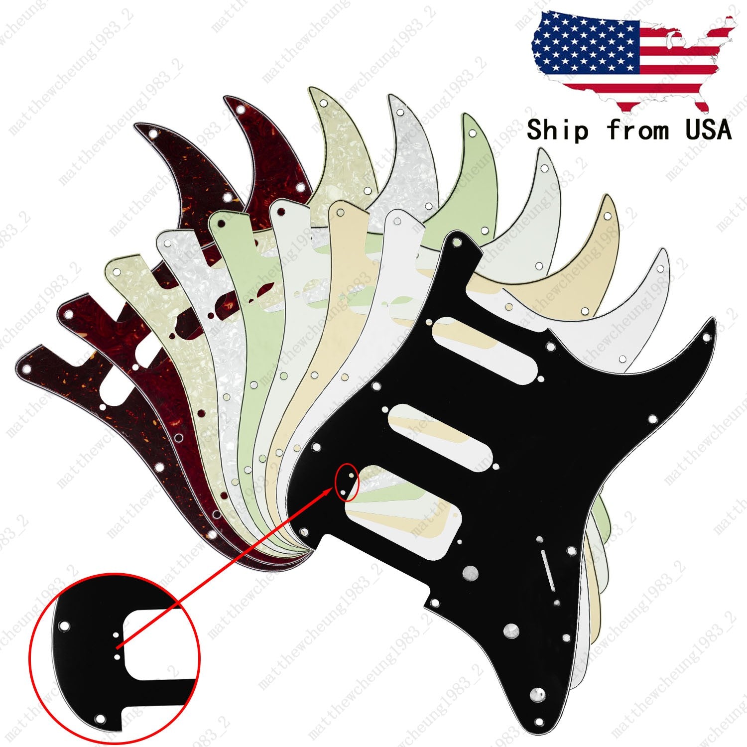 3-Ply 11-Hole HSS Pickguard (3-Screw Hum) For US MIM Fender Modern Multicolors