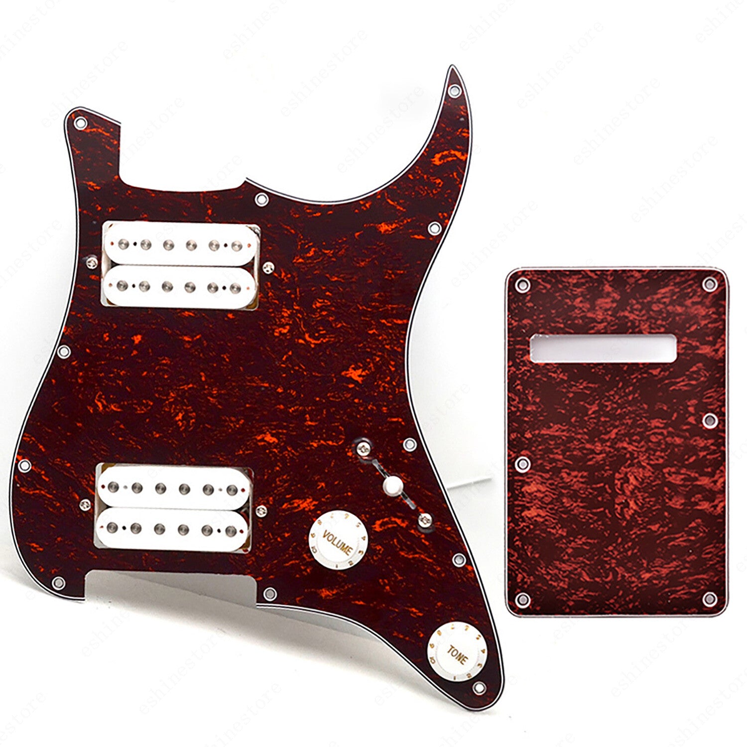 11 Hole Guitar HH Loaded Pickguard Set & Back Plate for SQ FENDER Stratocaster