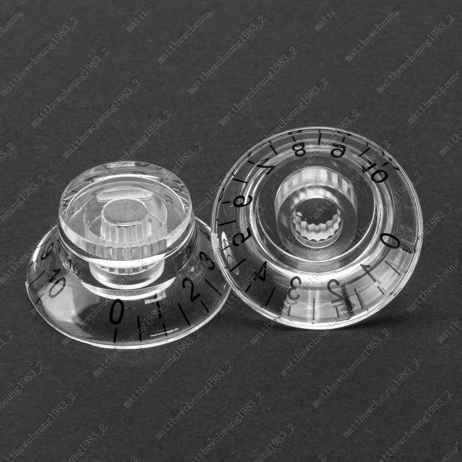 4x Electric Guitar Control Knobs Clear Speed Top Hat Bell Knobs Fits SG Les Paul