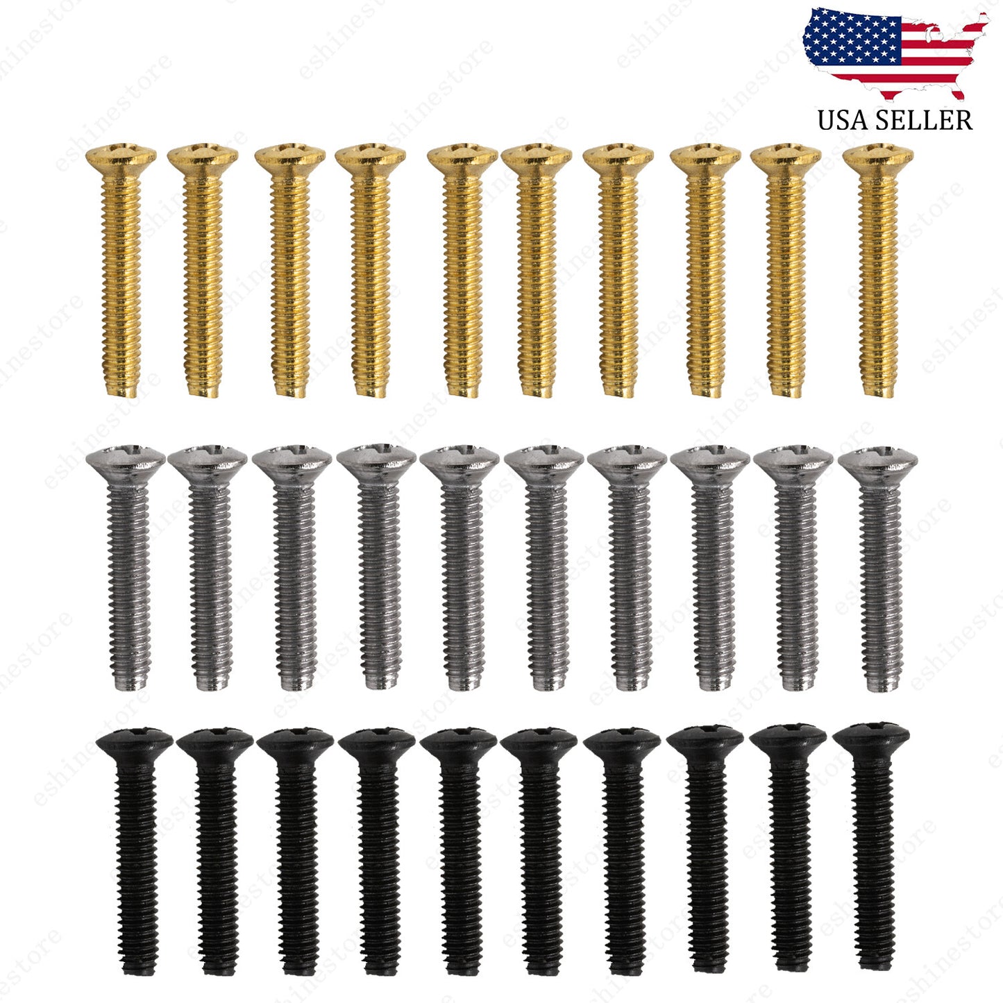 10 Pcs Guitar SHORT TUNER KNOB Tuning Machine Buttons  SCREWS 2.5x14 3 Color