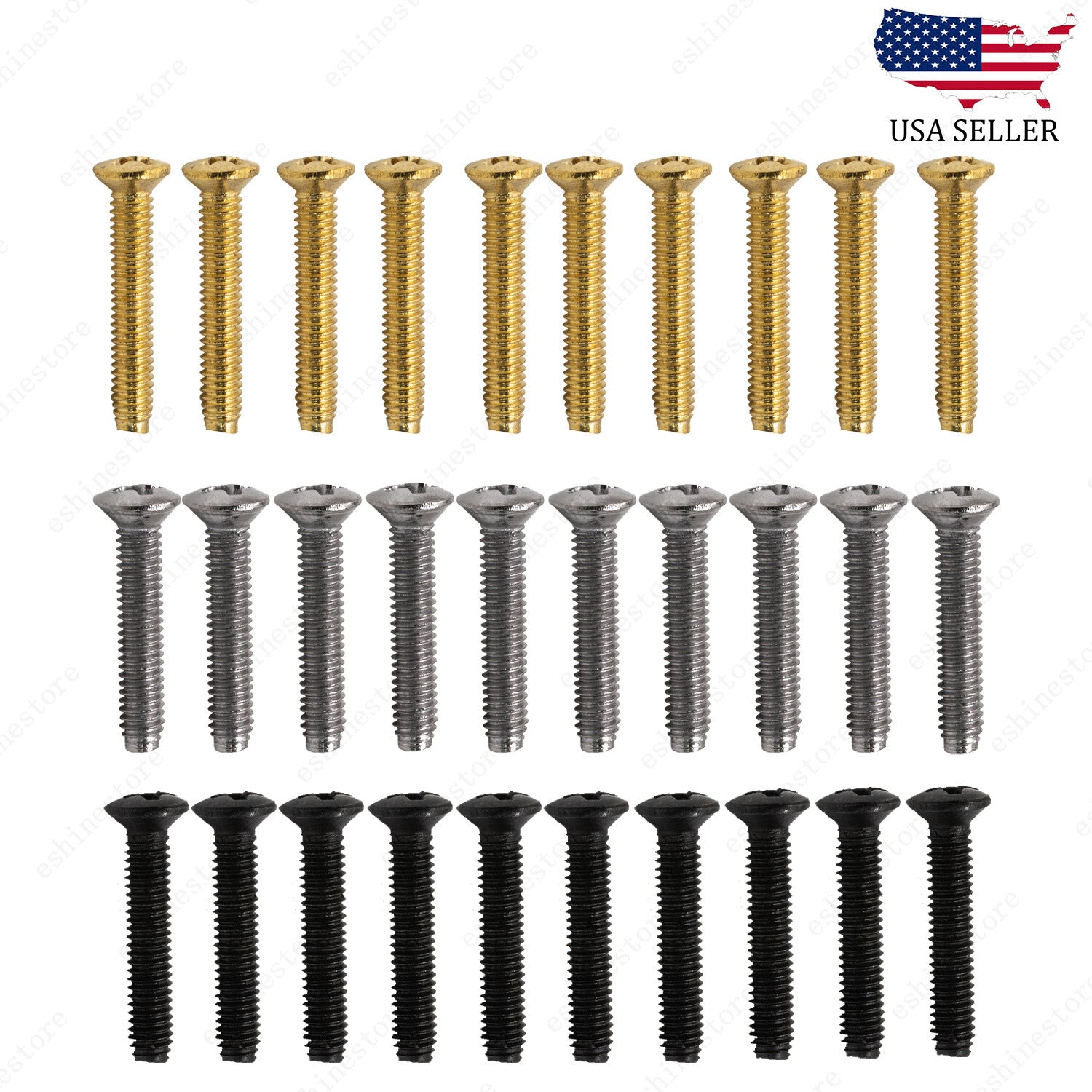 10 Pcs Guitar SHORT TUNER KNOB Tuning Machine Buttons  SCREWS 2.5x14 3 Color