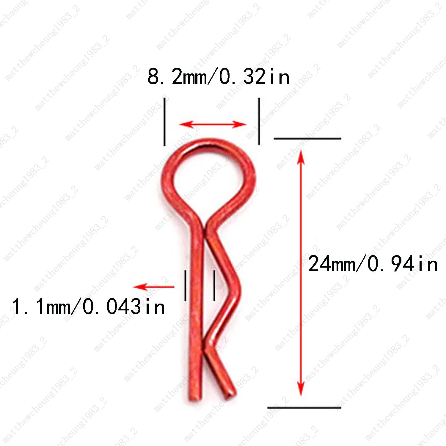 10-Pack Metal R-Clips for RC 1:10 - 24mm Car Parts Fasteners (5 Colors)​