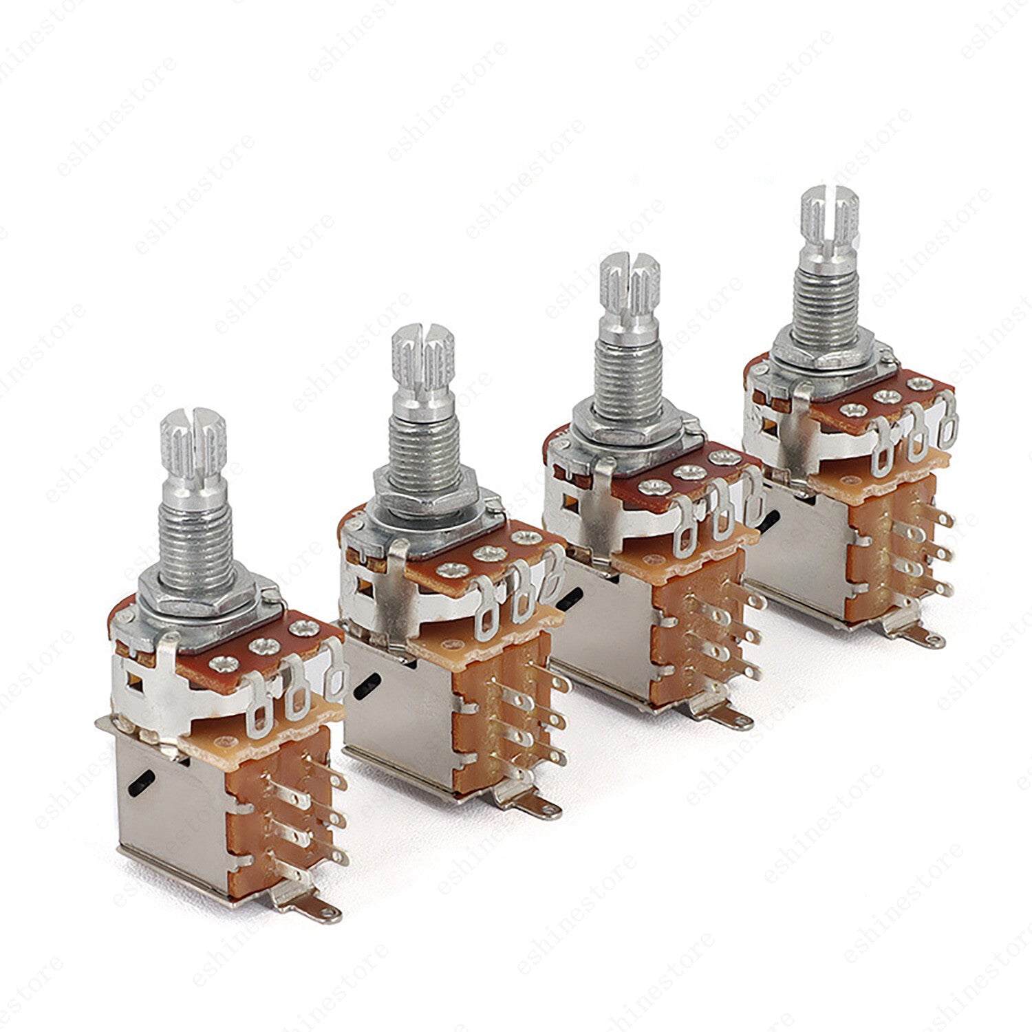4 Pcs Guitar Push Pull Pot 18-Split Long Shaft switch, A/B/250/500K Tone Volume