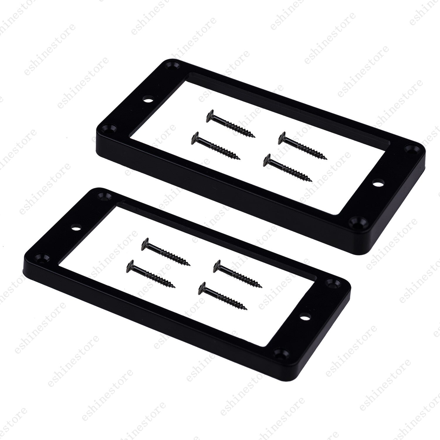 2 Pcs Plastic Flat Bottom Humbucker Pickup Rings Guitar Bridge Neck Frame For LP