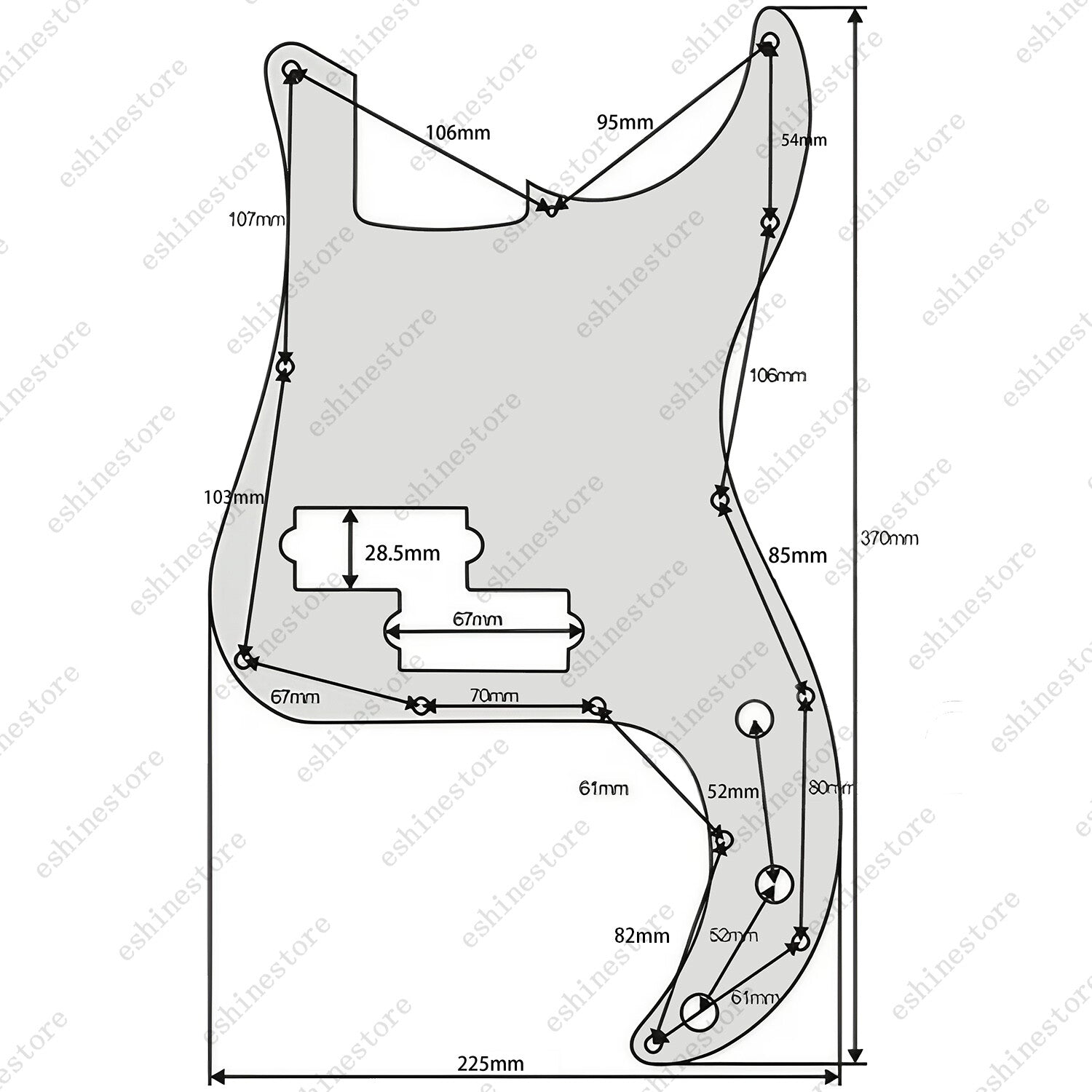 PB P Bass Pickguard 13 Hole Pick Guard Scratch Plate For 4-String Precision Bass