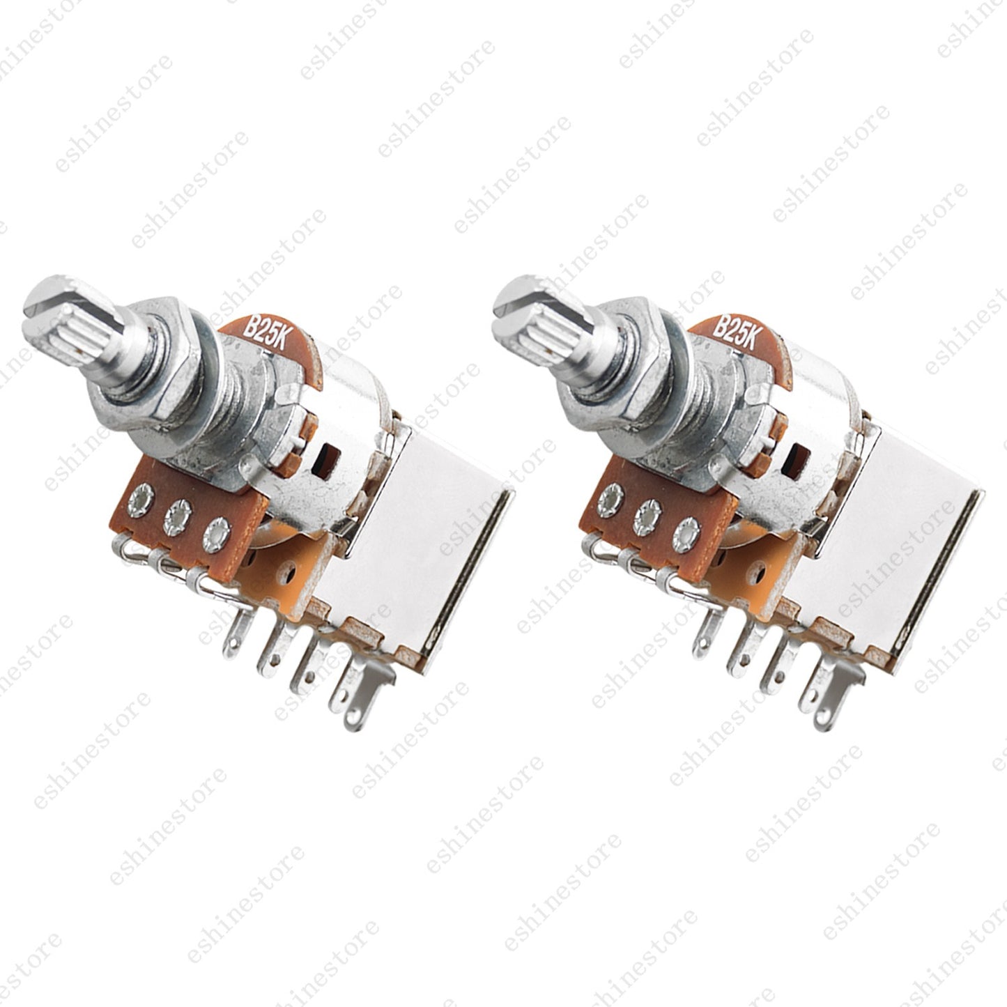 2pcs Guitar Push Pull Potentiometer 18-Split Long Shaft  A/B/25K/50K Tone Volume