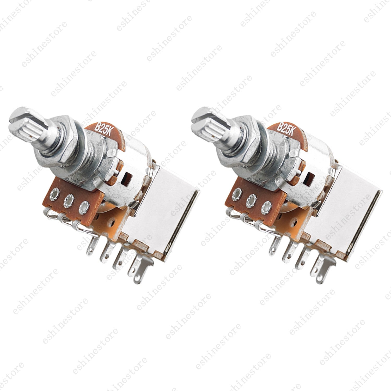 2pcs Guitar Push Pull Potentiometer 18-Split Long Shaft  A/B/25K/50K Tone Volume