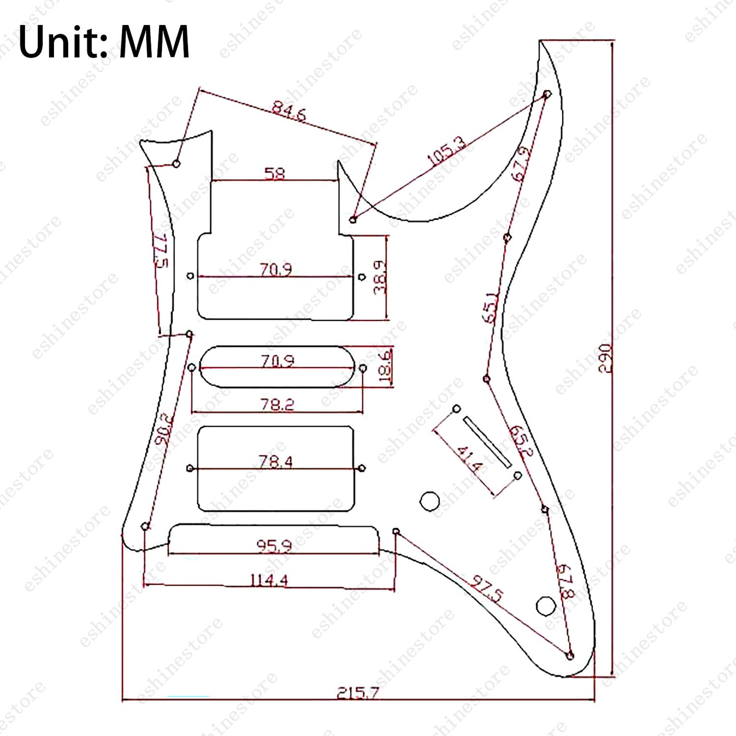 10 Hole Guitar Pickguard HSH Scratch Plate-3 Ply for Ibanez JEM RG Series Guitar