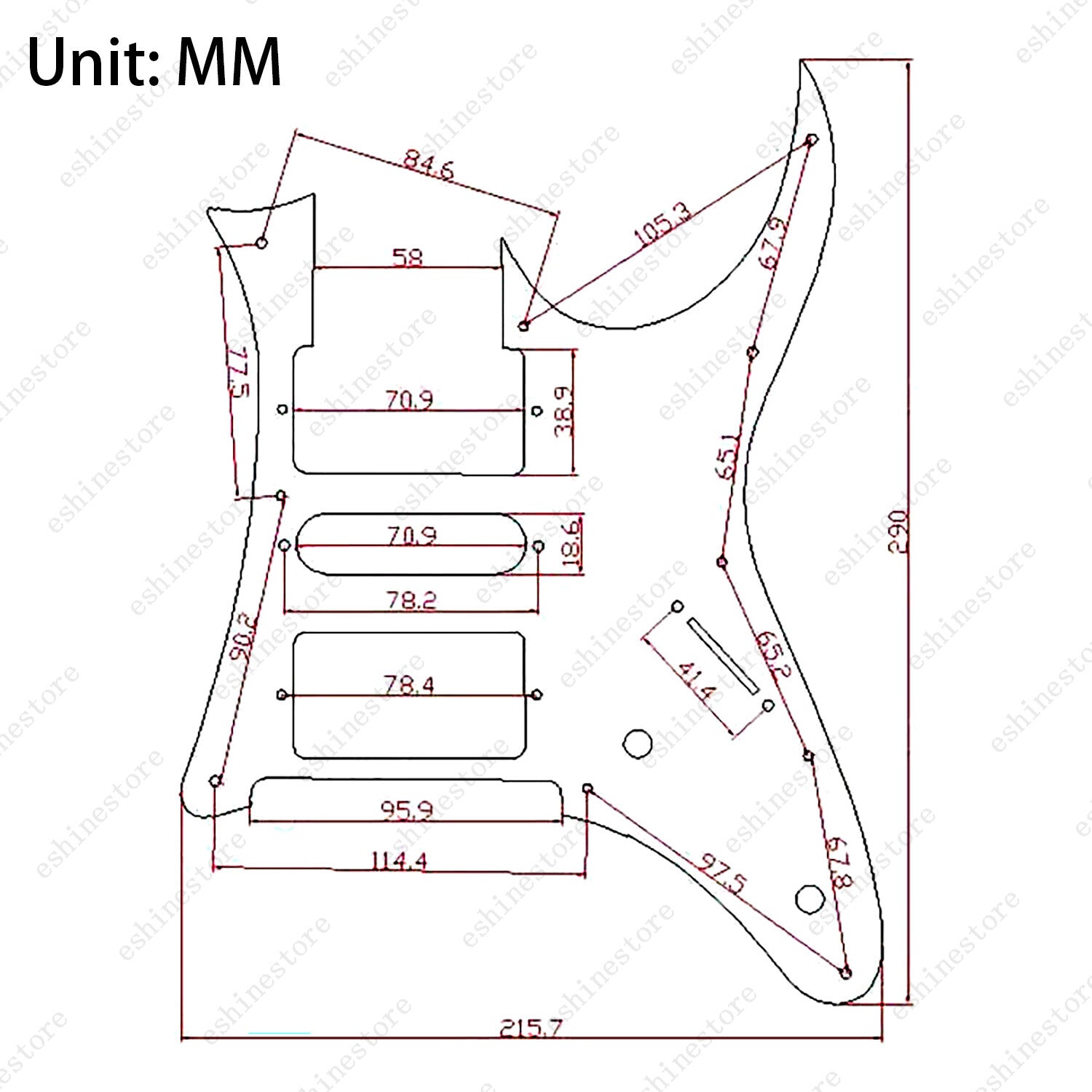 10 Hole Guitar Pickguard HSH Scratch Plate-3 Ply for Ibanez JEM RG Series Guitar