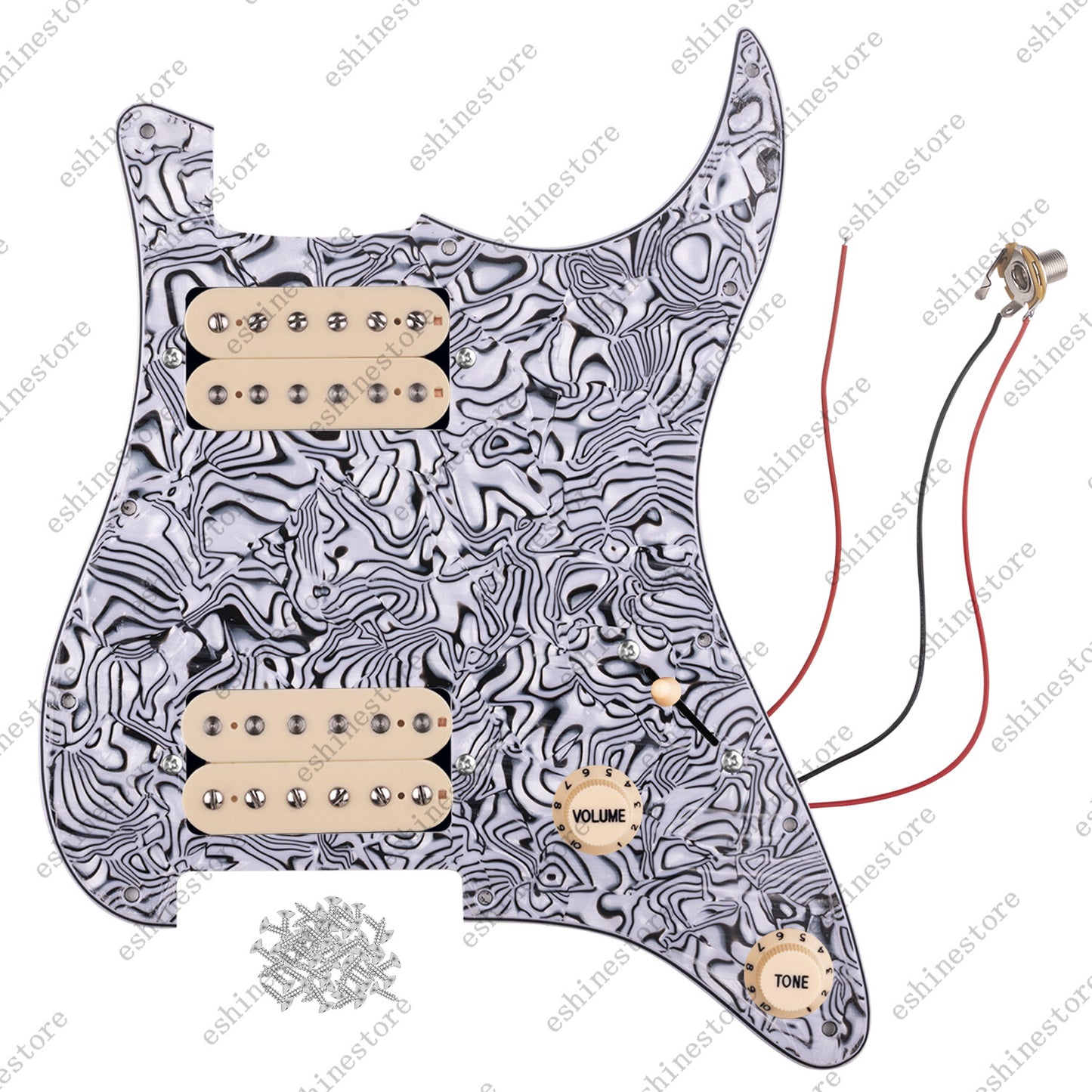 3Ply HH Loaded Prewired Guitar Pickguard Humbuckers Pickup Sets For ST Strat SQ